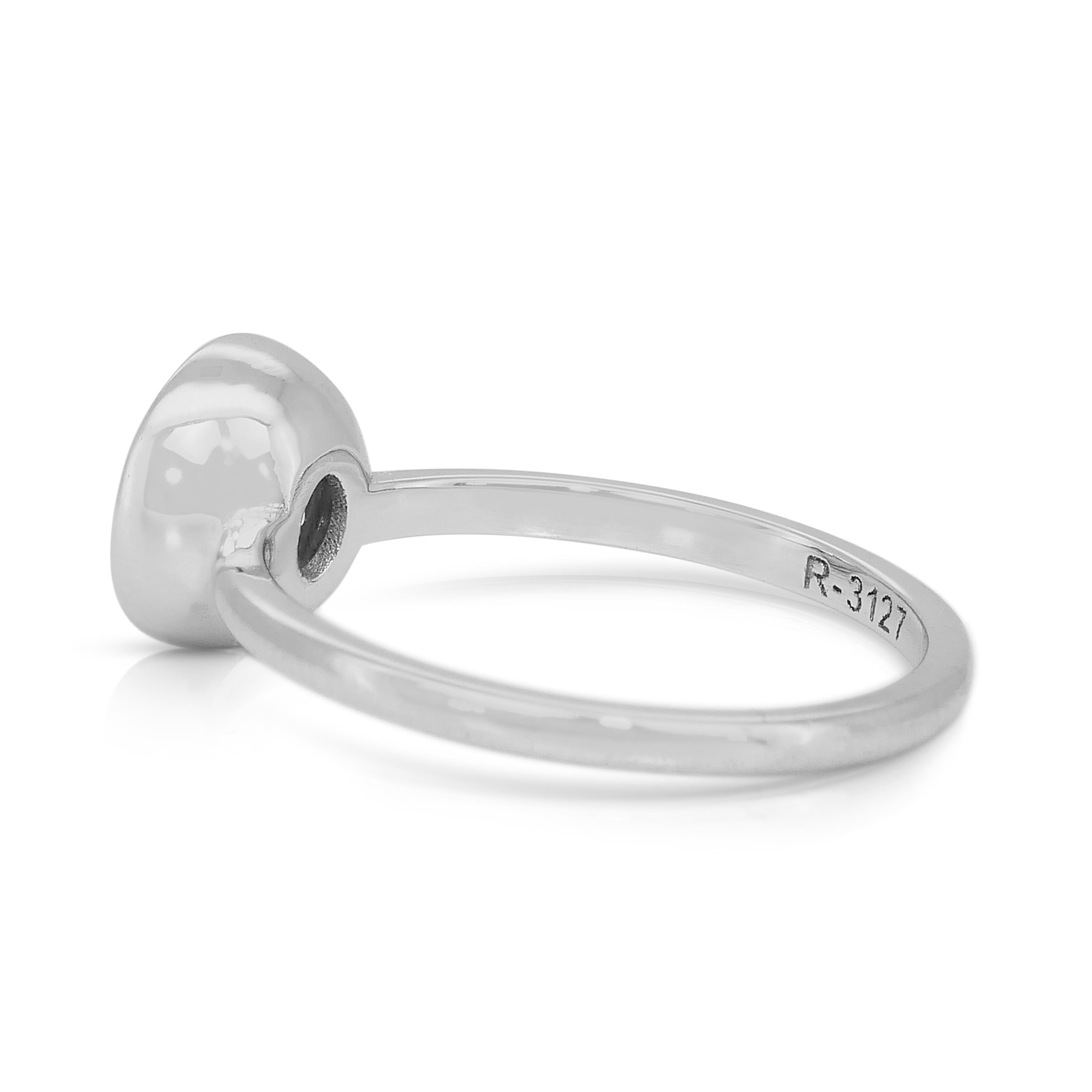 Bague solitaire classique en or blanc 18k avec 1,01ct de diamant - certifié IGI Neuf - En vente à רמת גן, IL