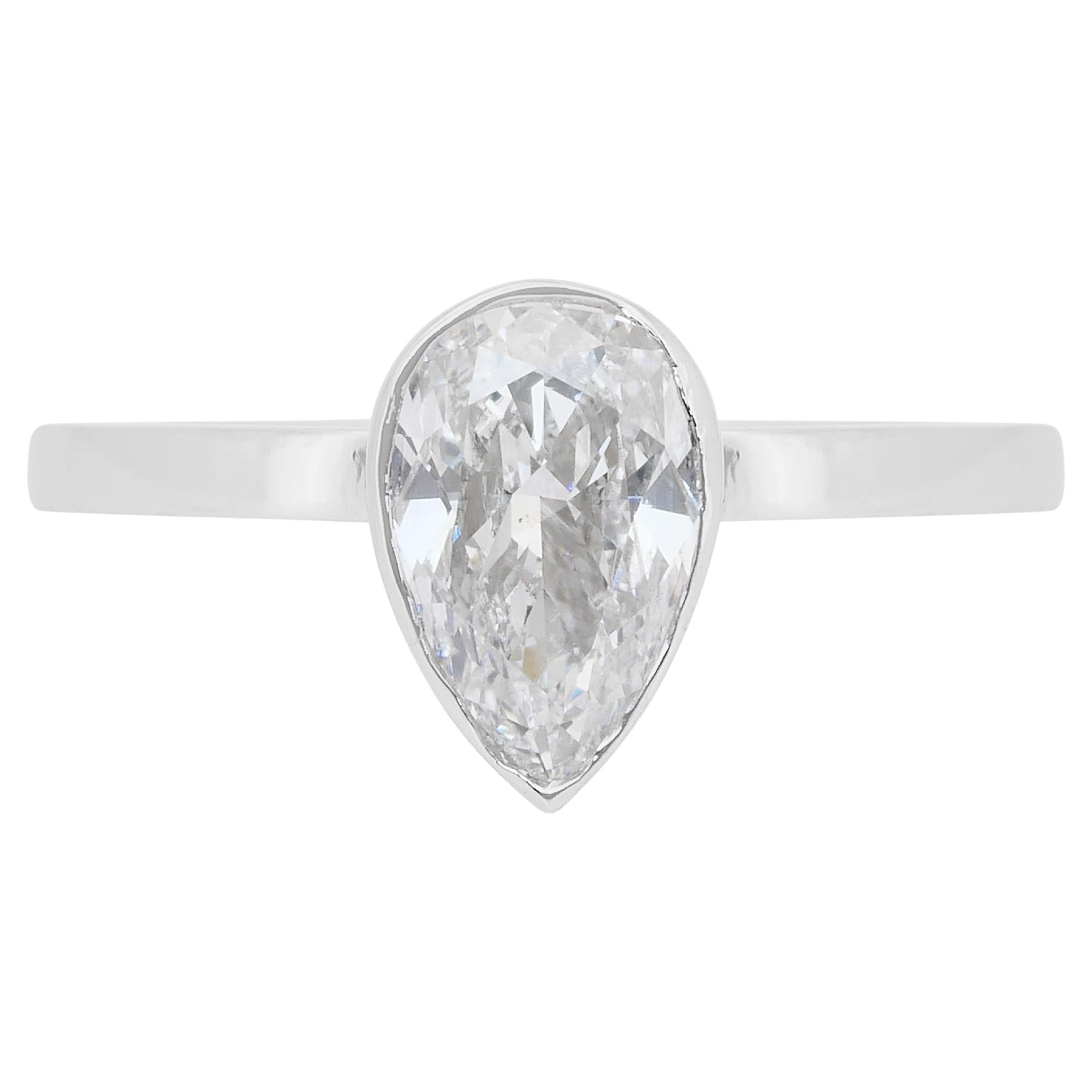 Classic 1.01ct Diamond Solitaire Ring in 18k White Gold - IGI Certified