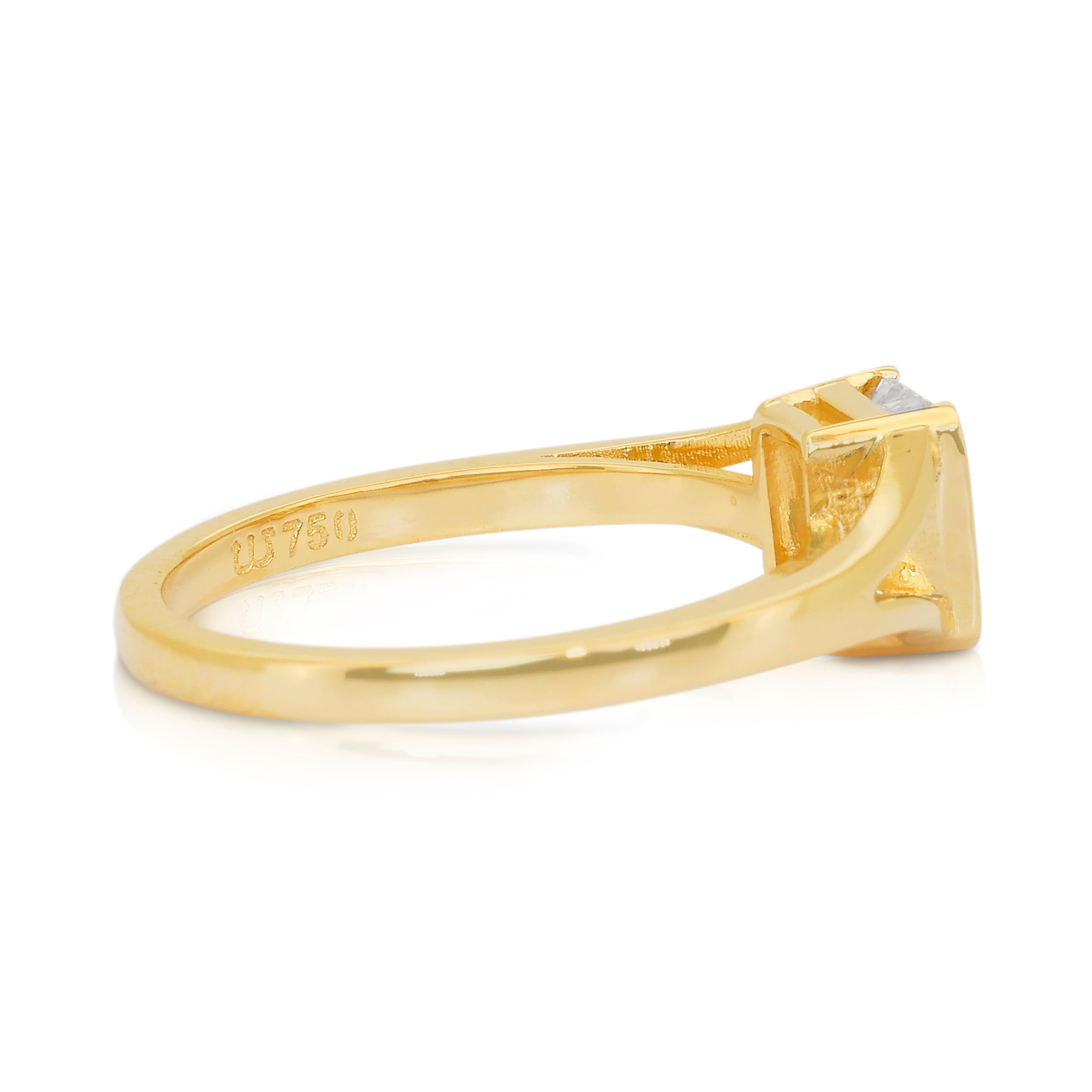 Klassischer 1,01ct Diamant Solitär Ring in 18k Gelbgold - IGI zertifiziert im Zustand „Neu“ im Angebot in רמת גן, IL