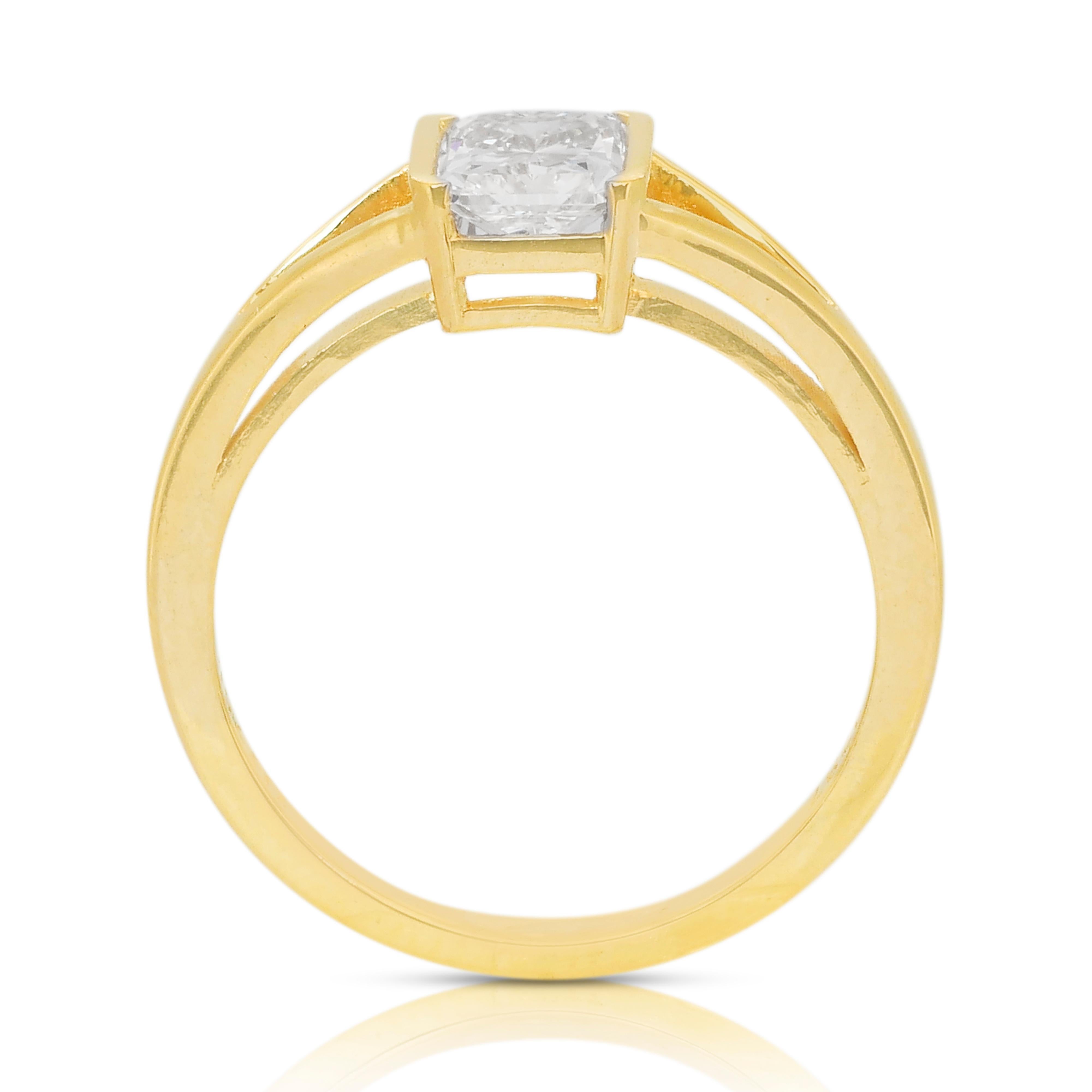 Klassischer 1,01ct Diamant Solitär Ring in 18k Gelbgold - IGI zertifiziert im Angebot 4