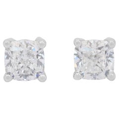 Orecchini classici con diamanti da 1,02 carati in oro bianco 18 carati - certificati GIA