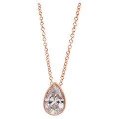 Classic 1.03ct Diamond Necklace with Pendant in Rose Gold - IGI Certified