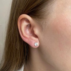 Classic 1.03ct Triple Excellent Ideal Cut Diamonds Stud Earrings