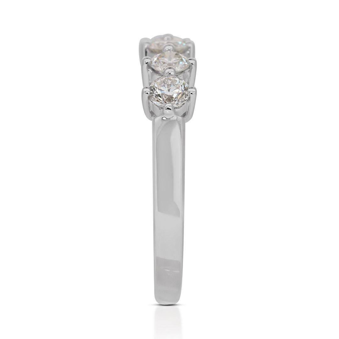 Women's Classic 10K White Gold Diamond Cluster Ring For Sale