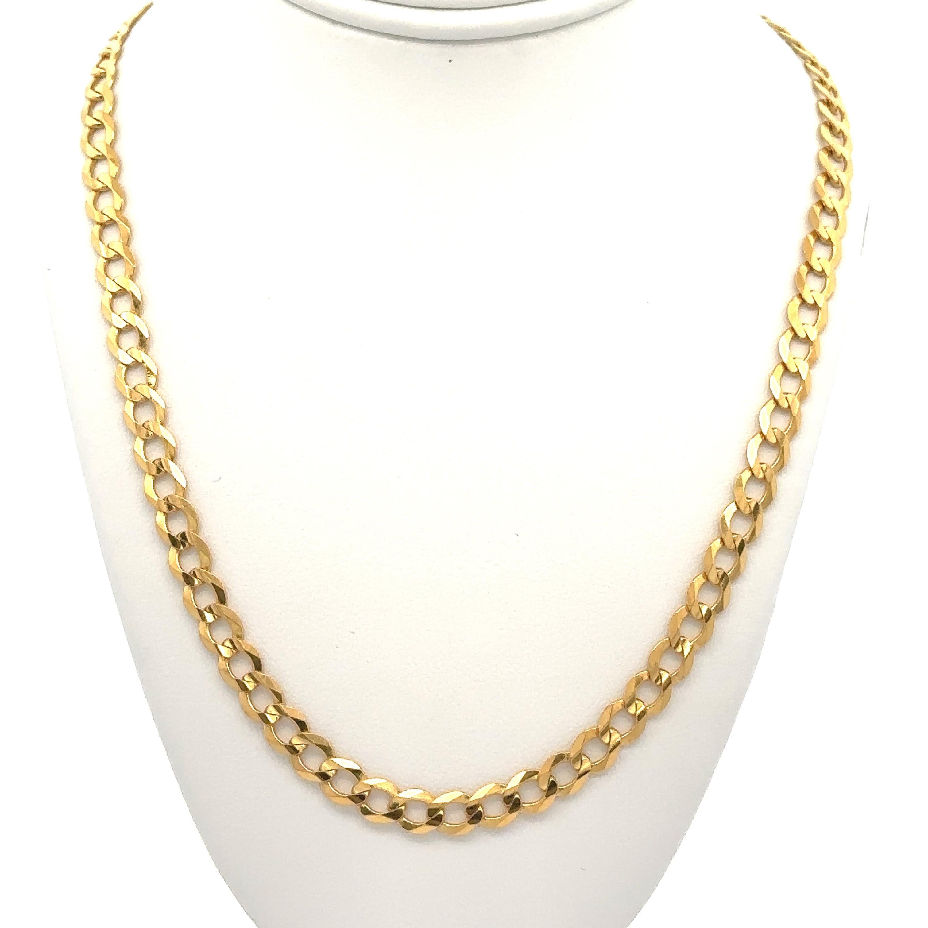 Material: Solid 10k Yellow Gold 
Weight: 9.82 Grams 
Type: Cuban Curb Link Chain
Length: 18