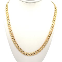 Classic 10k Yellow Gold 18" Curb Cuban Link Chain Necklace w/ Lobster Clasp