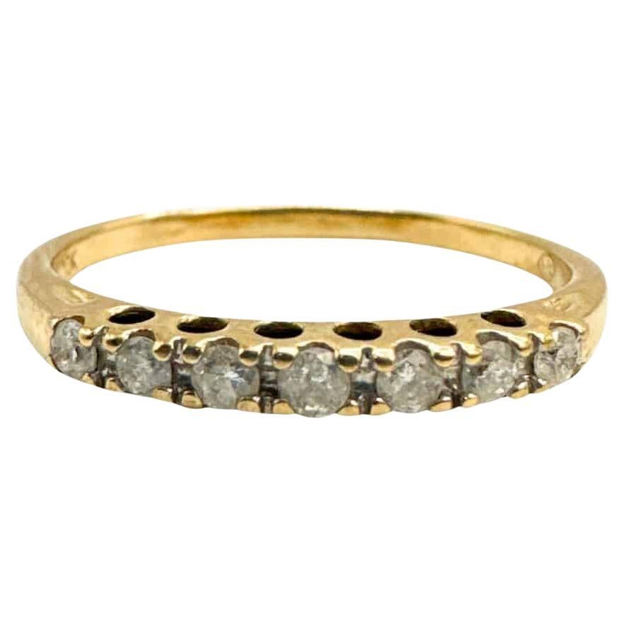 Classic 10K Gelbgold Antique Diamond Band - Seven-Stone Elegance, Größe 9.25
