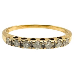 Classic 10K Yellow Gold Antique Diamond Band – Seven-Stone Elegance, Size 9.25