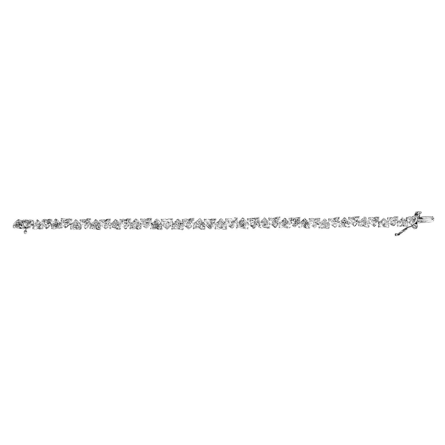 Classic 12,54cttw Herzform Diamant 18K Weißgold Tennisarmband Damen im Angebot