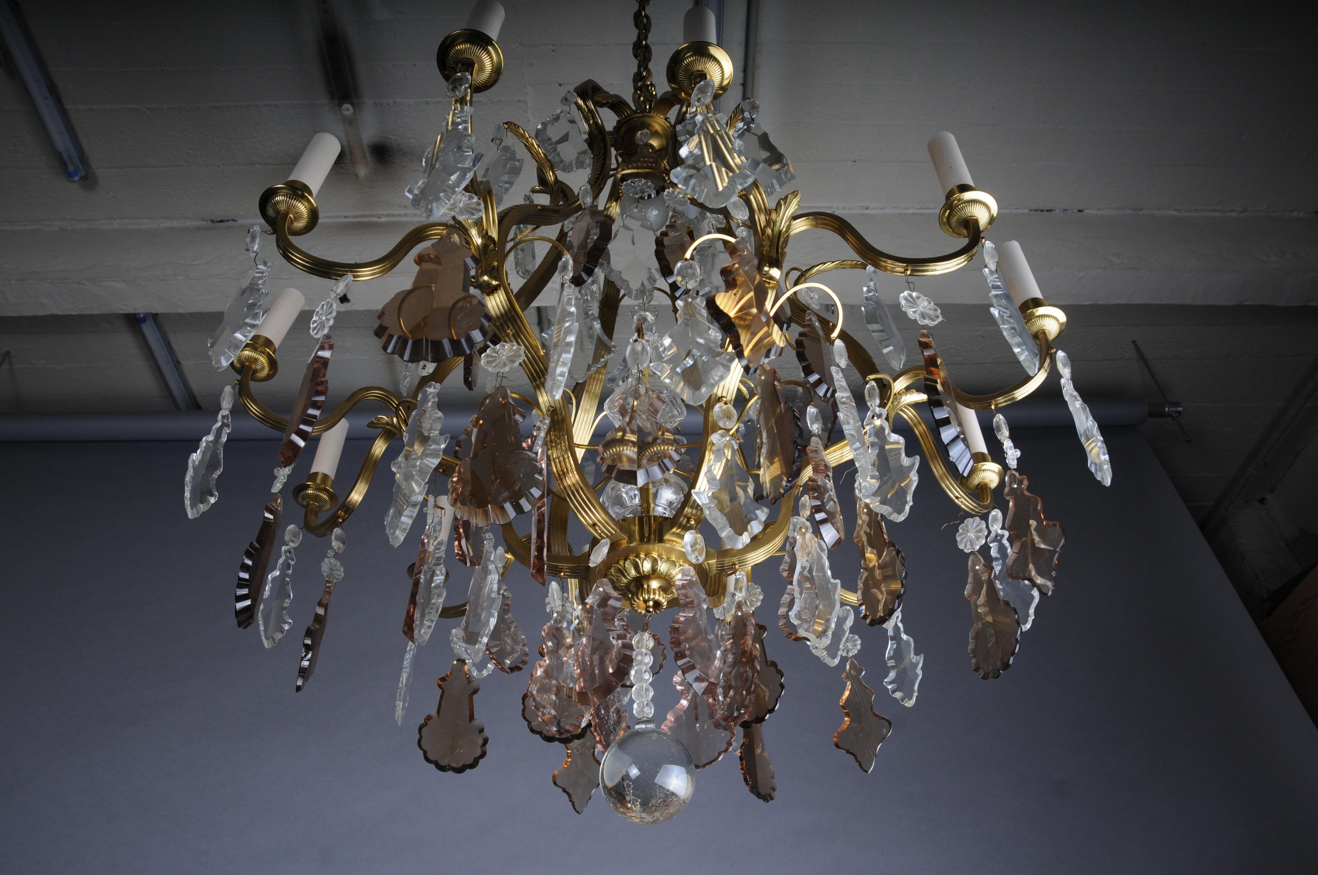 Lampadario classico a 13 luci in cristallo francese, Barocco/Luigi XV in vendita 14