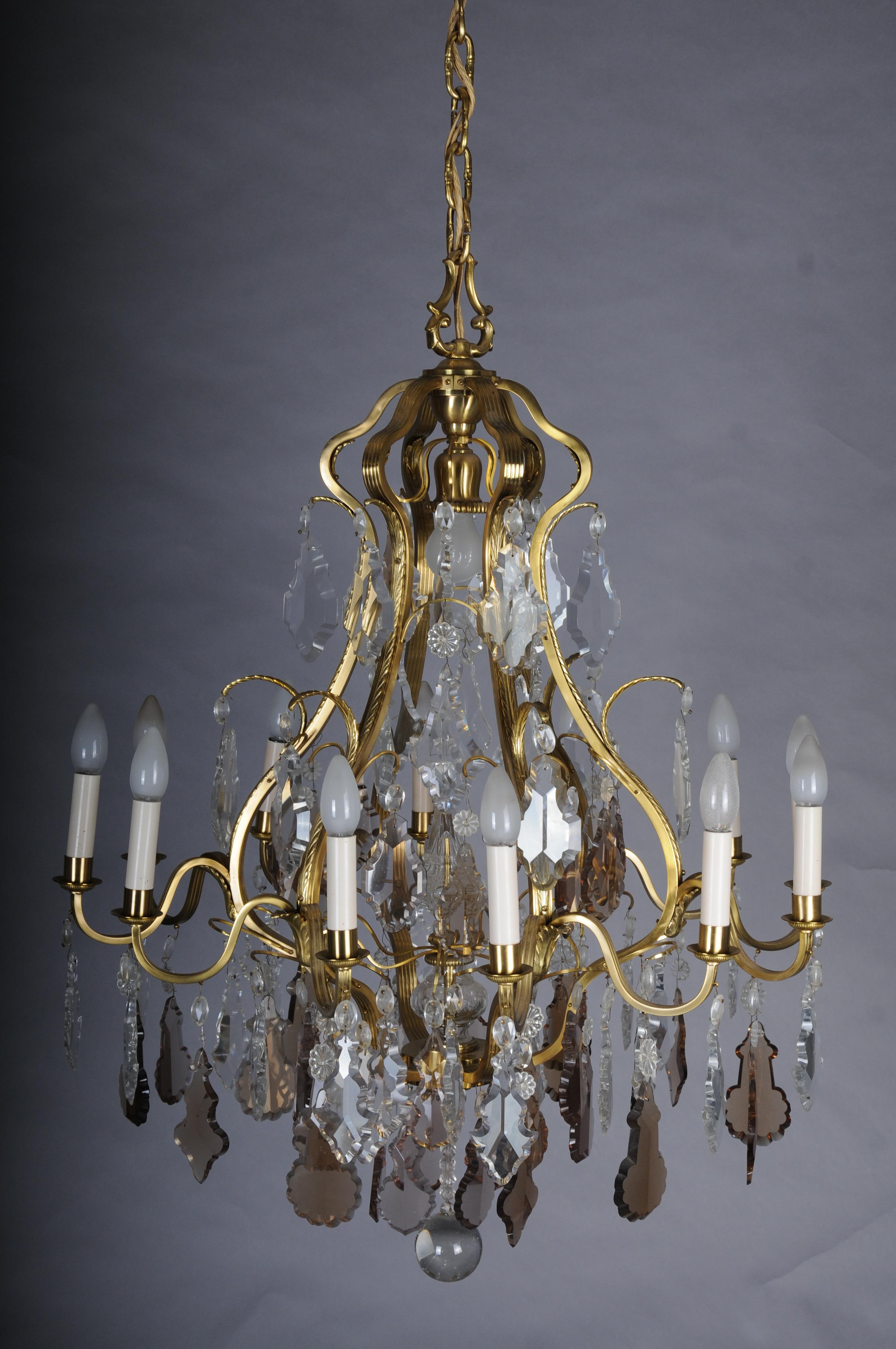 Francese Lampadario classico a 13 luci in cristallo francese, Barocco/Luigi XV in vendita