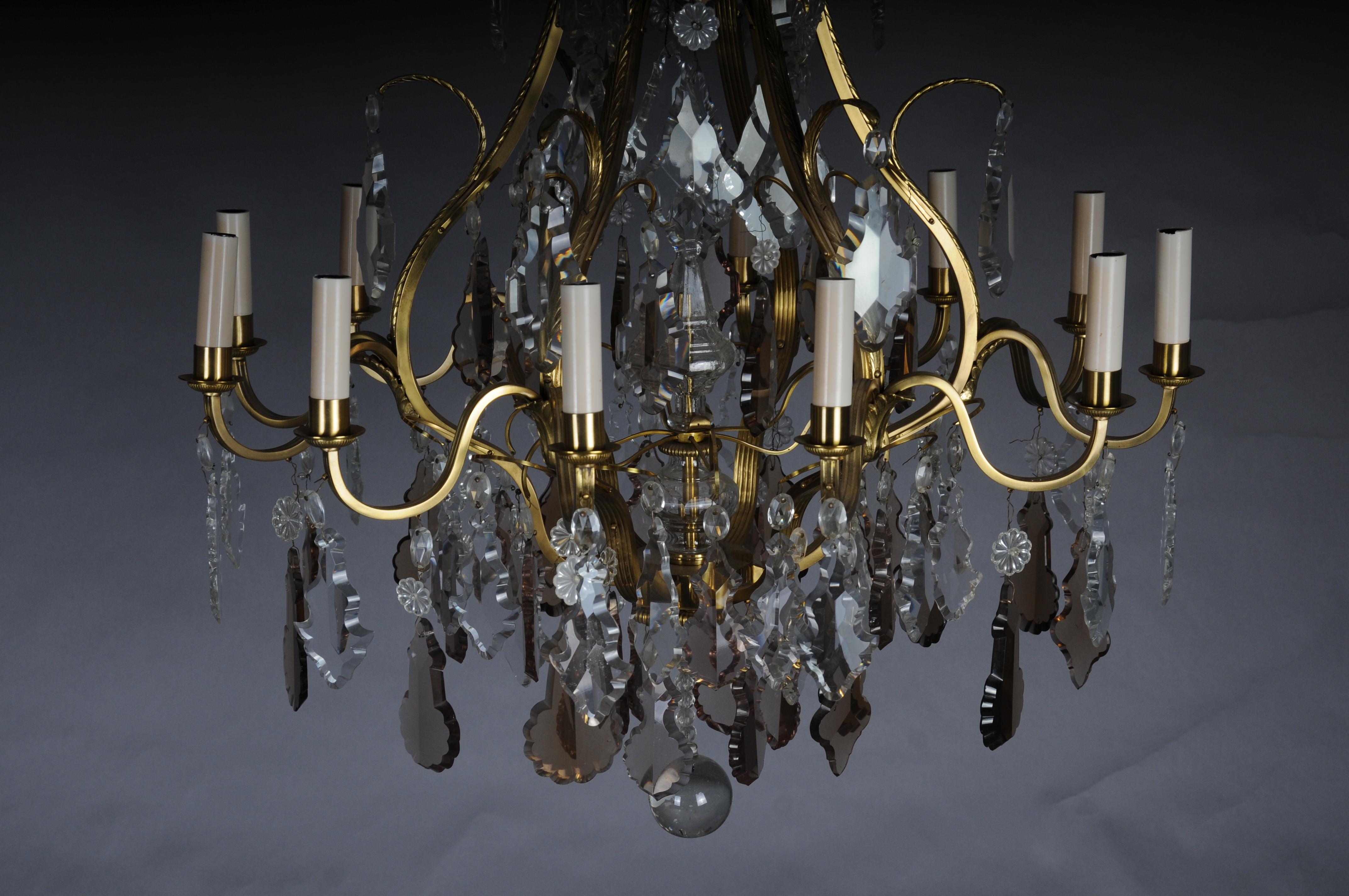 Lampadario classico a 13 luci in cristallo francese, Barocco/Luigi XV in vendita 1