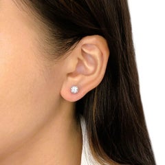 Classic 1.34ct Natural Diamond Stud Earrings in 18K White Gold