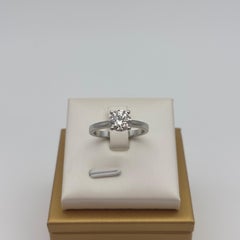 Classic 1.38 Carat Round Brilliant Diamond Platinum Solitaire Engagement Ring
