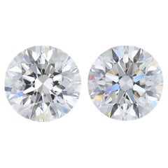 Classic 1.41ct Triple Excellent Ideal Cut Pair of Round Diamonds - GIA Certified