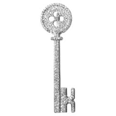 Classic 14k Gold 2 carats Diamond Key Pendant