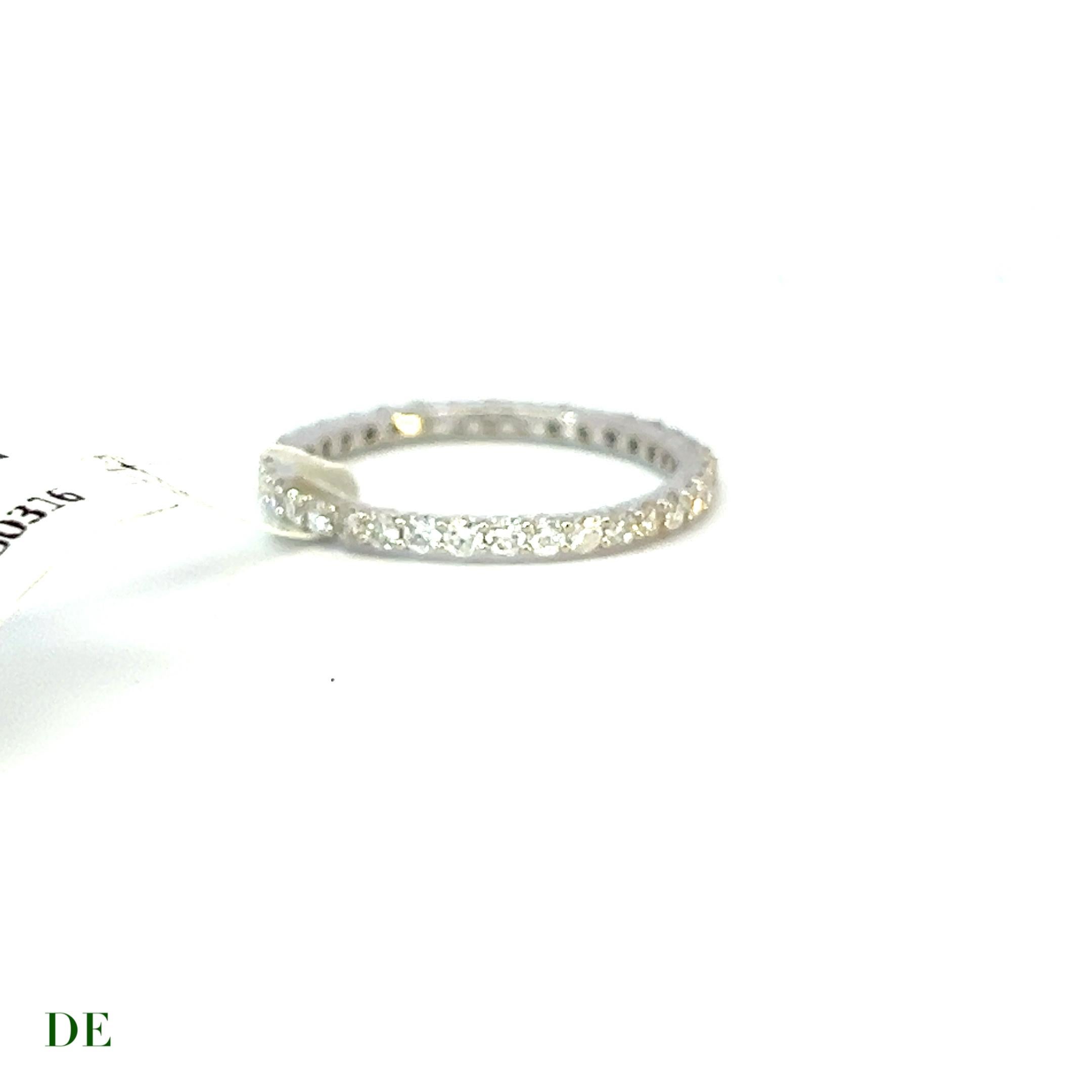 Women's or Men's Classic 14k Gold .686 Carat Elegant Eternity Band Diamond Ring For Sale