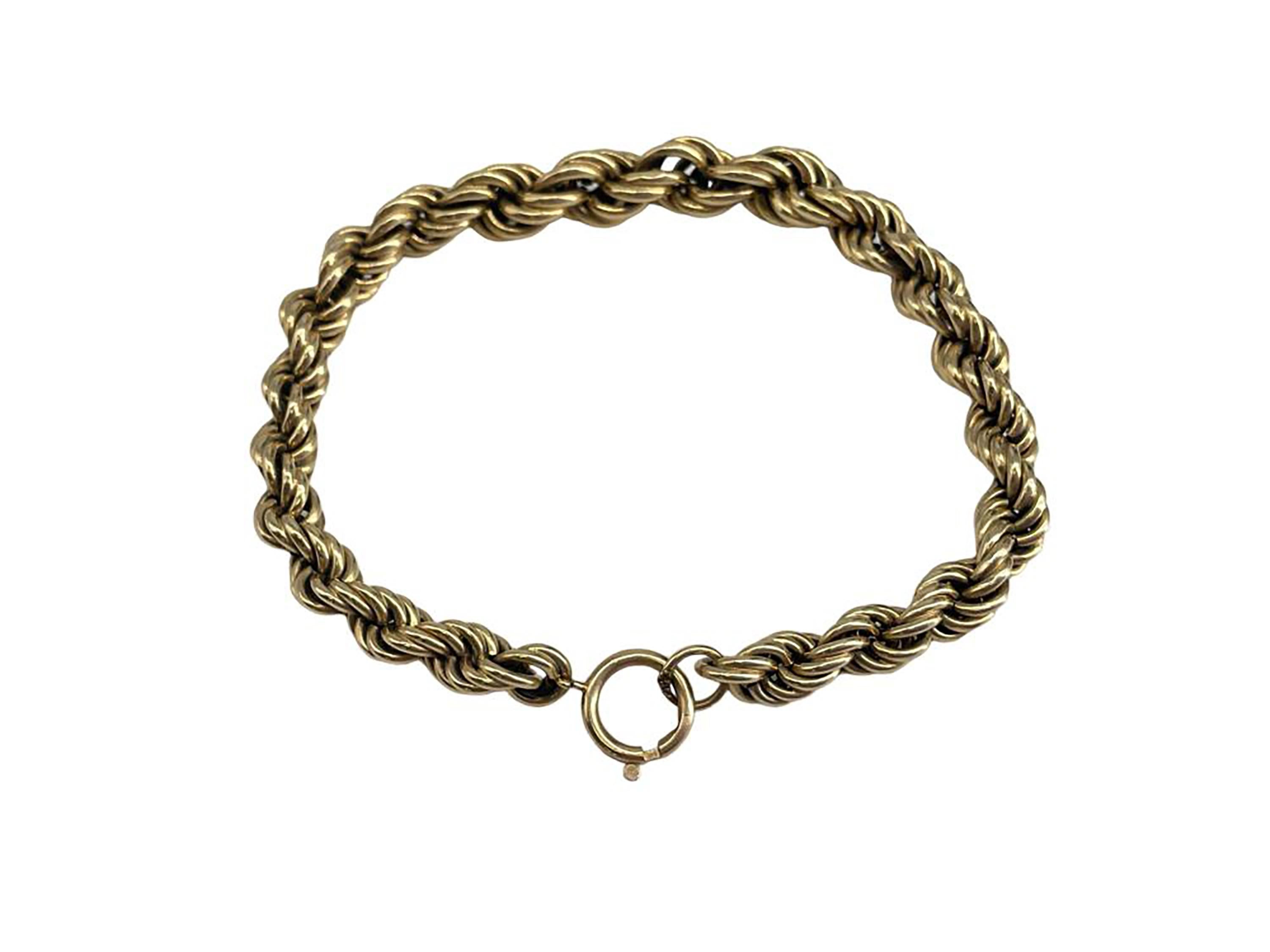 Classic 14K Gold Rope Chain Bracelet Perfect for Stacking and Unisex Wear 4