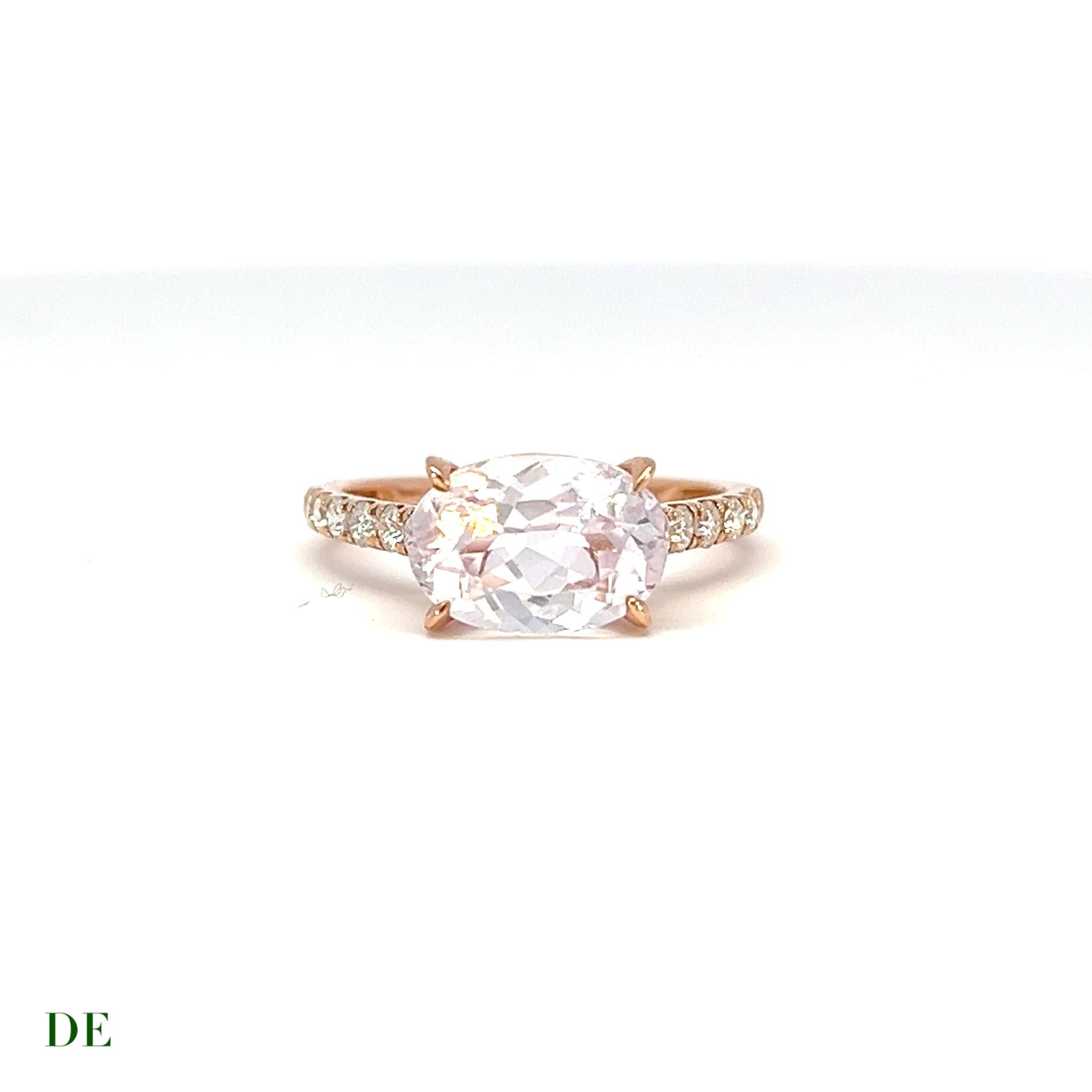 Classic 14k Rose Gold 3.08 Carat Kunzite Diamond Stylish Band .31ct Diamond Ring

Introducing the epitome of elegance and style: the Classic 14k Rose Gold 3.08 Carat Kunzite Diamond Stylish Band .31ct Diamond Ring. This exquisite piece of jewelry