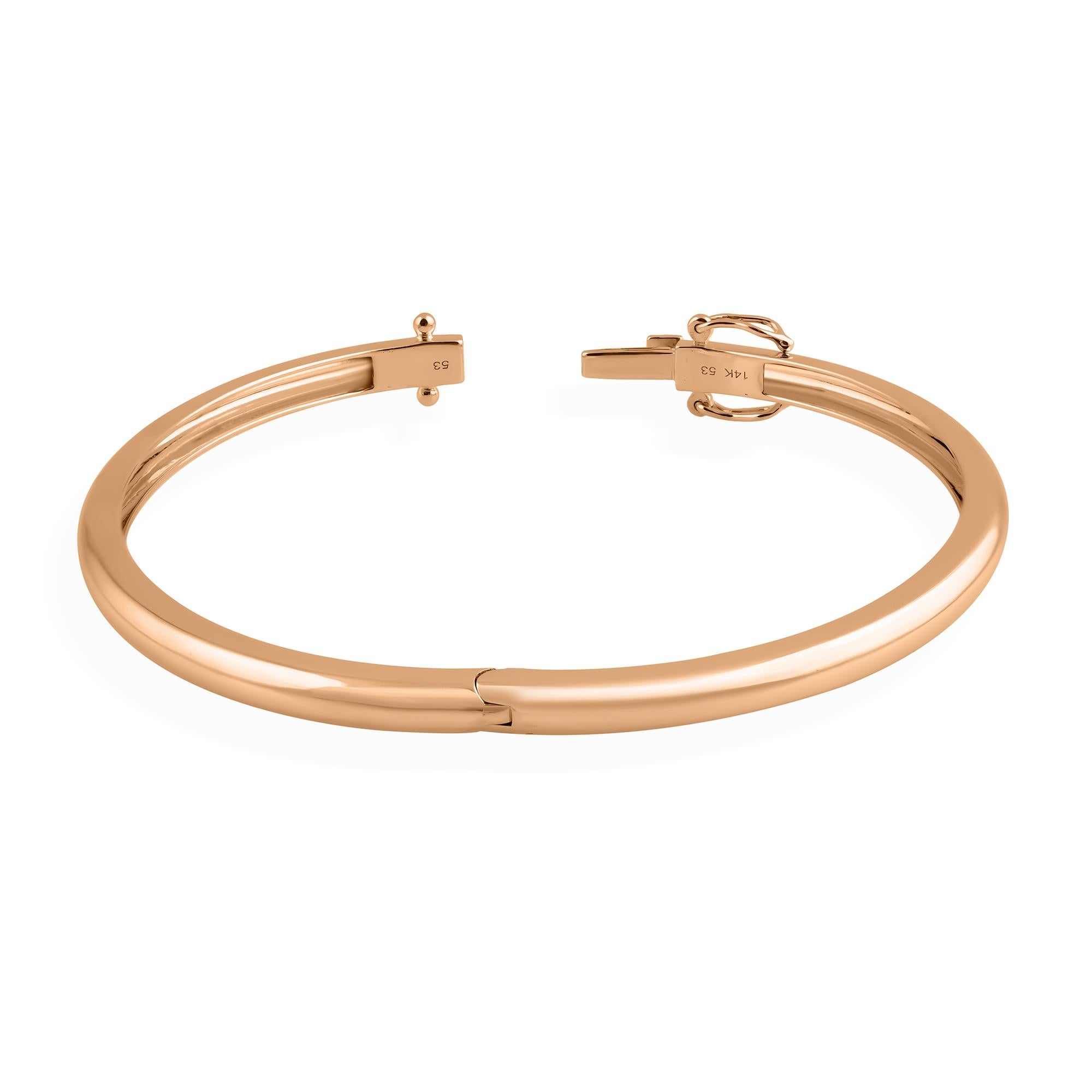 Pulsera brazalete clásica de oro rosa de 14k Regalo minimalista de joyería fina para todos los días en Nuevo estado para la venta en Diera, Dubai