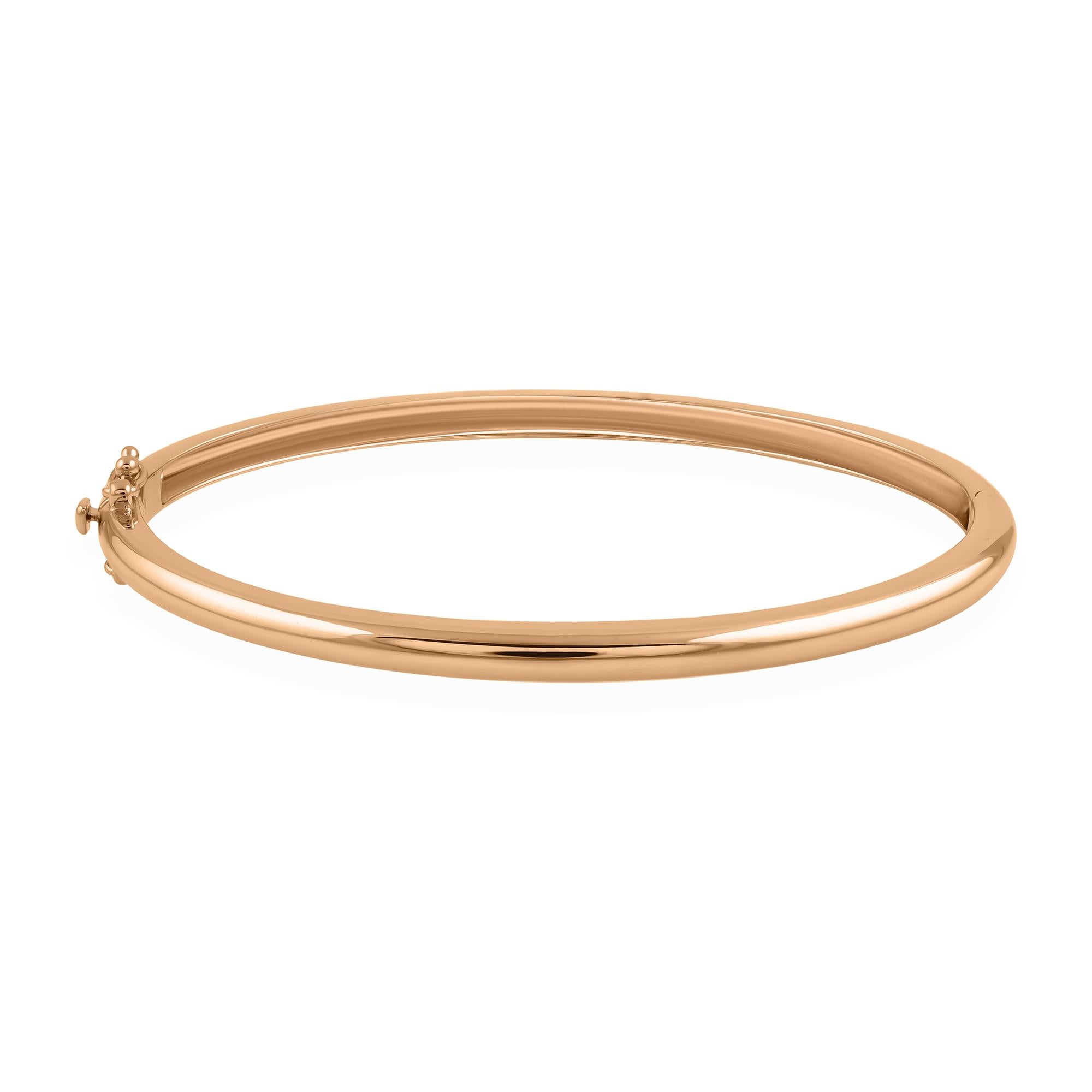 Bracelet classique en or rose 14k Minimalist Everyday Fine Jewelry Gift