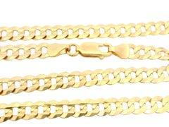 Classic 14k Solid Yellow Gold 5.1mm 18" Flat Curb Cuban Link Chain Necklace