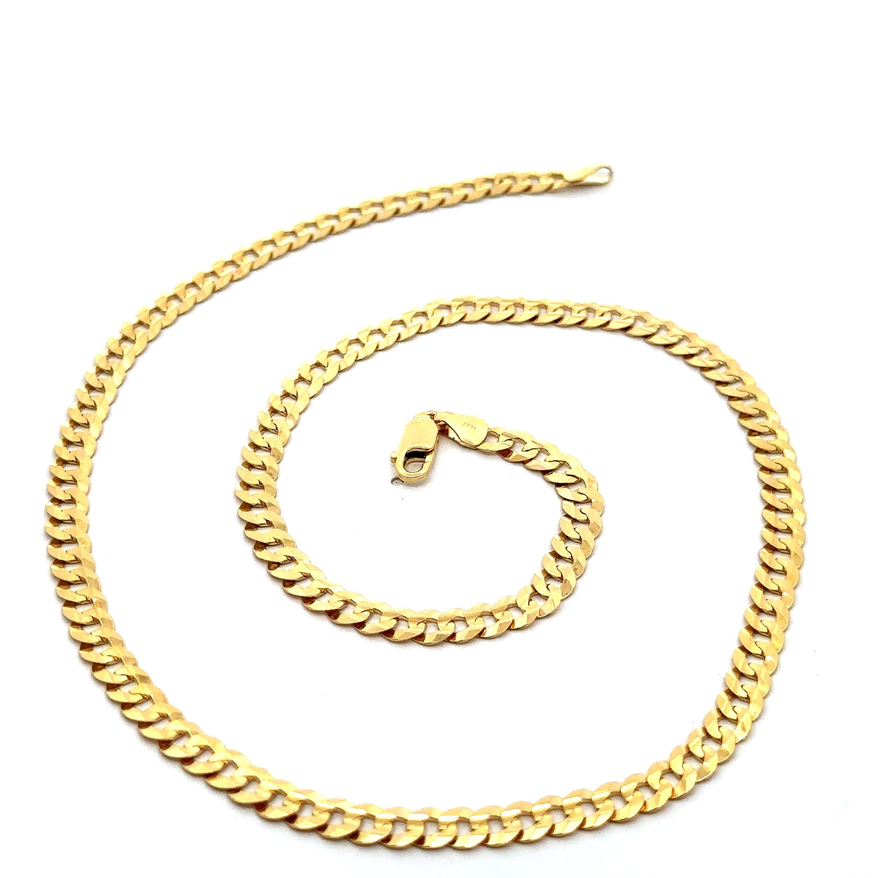 Collana classica in oro giallo massiccio 14k 5,1 mm 18