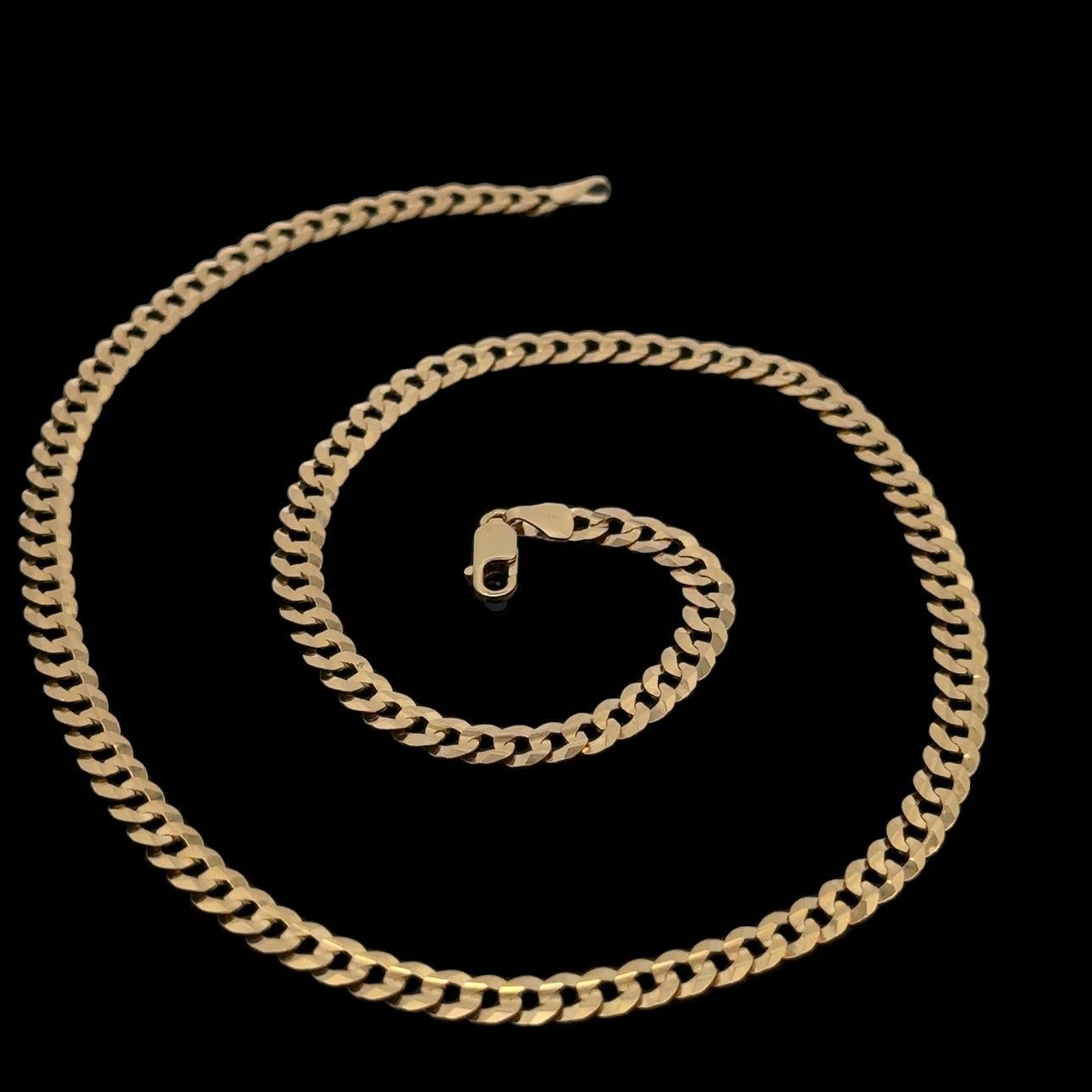 da uomo o donna Collana classica in oro giallo massiccio 14k 5,1 mm 18