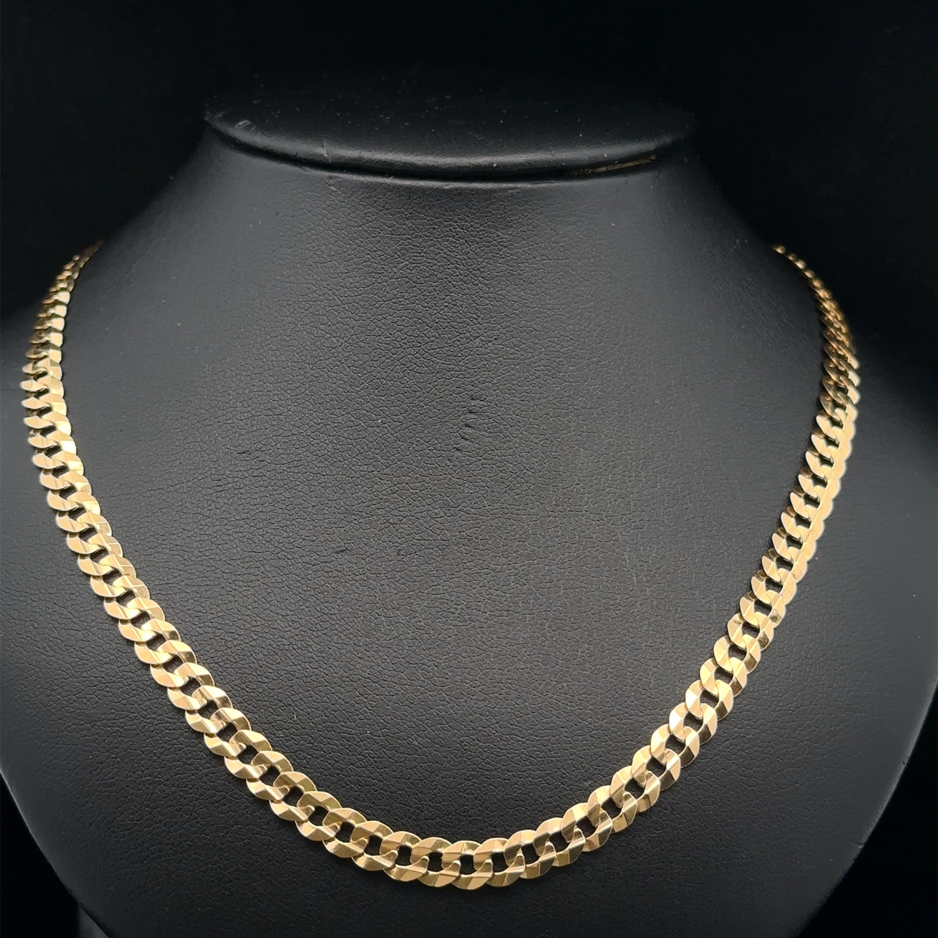 Collana classica in oro giallo massiccio 14k 5,1 mm 18