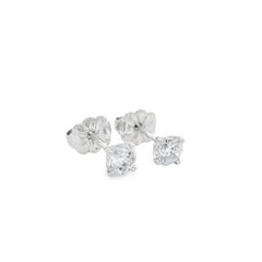 Classic 14k White Gold 0.59ctw Diamond 4 Prong Martini Set Stud Earrings