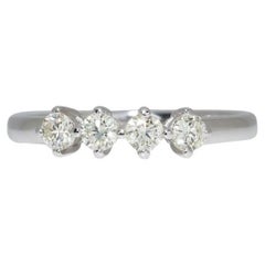 Classic 14K White Gold Band Ring with 0.28 ct Natural Diamonds