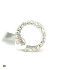 Classic 14k White Gold Cluster Set Style 6.55 Carat Diamond Eternity Band Ring