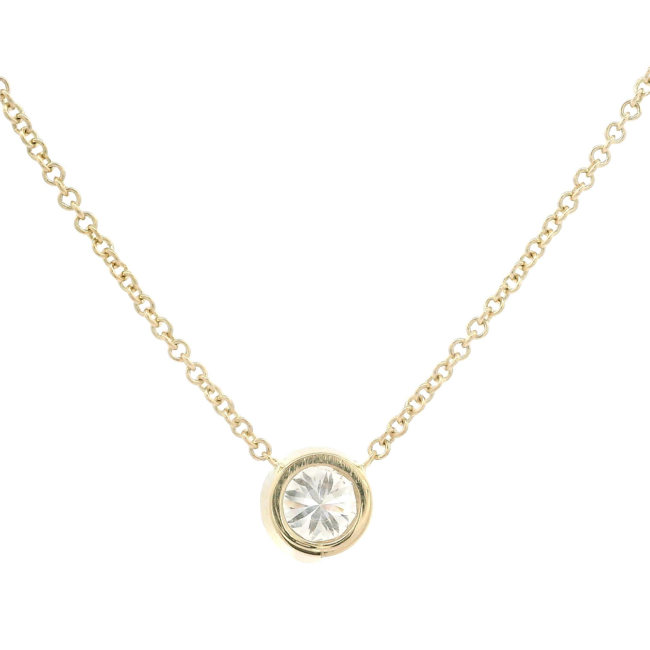 --Stein(e):--
(1) Natürliche echte Diamanten - runder Brillantschliff - Lünette - Farbe H - Reinheit SI1 - 0,29ctw (ca.)

MATERIAL: 14k Gelbgold
Gewicht: 1.91 Gramm
Kette Typ: 16