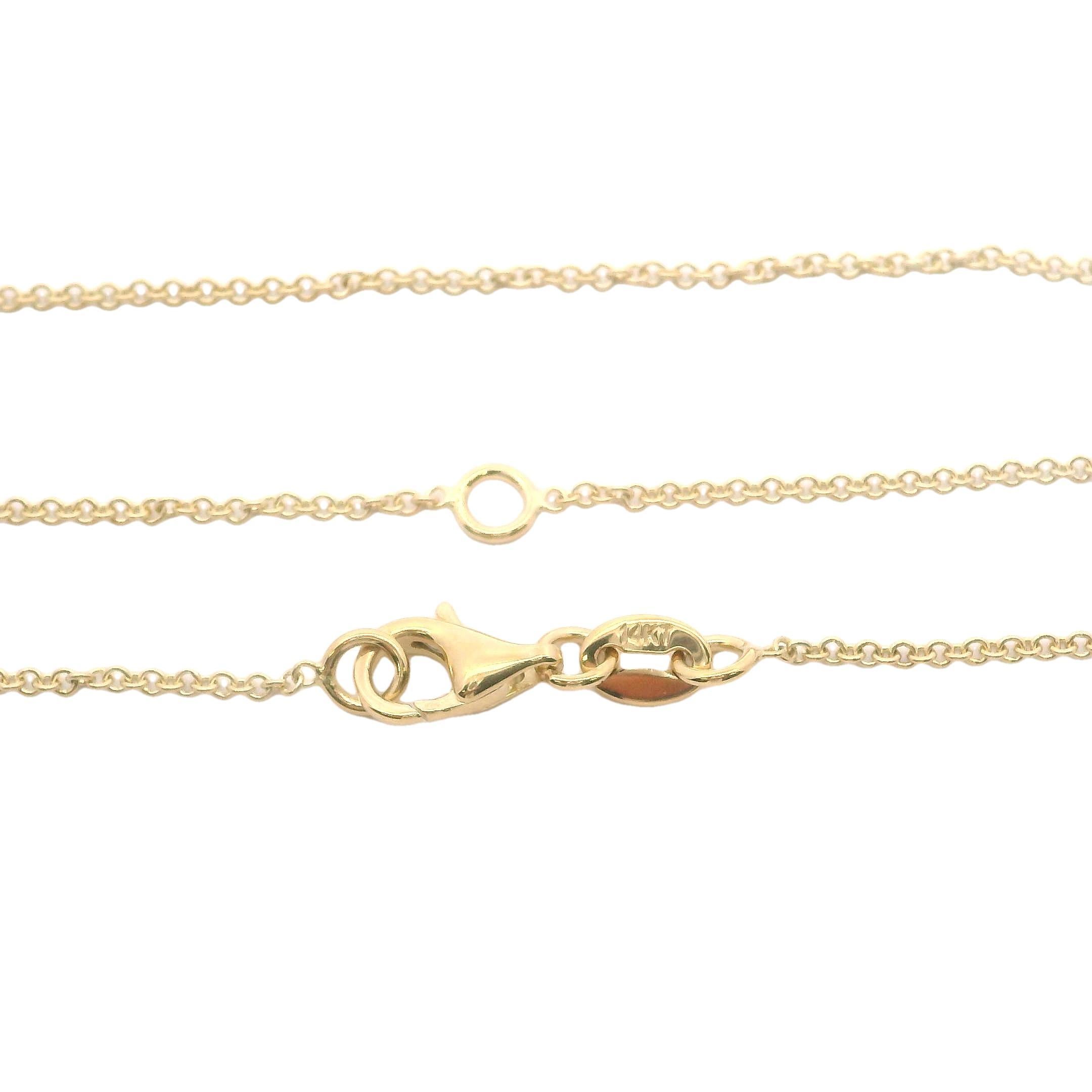 Klassische 14k Gelbgold 0,29ctw Diamant Lünette Solitär Halskette Anhänger Damen im Angebot