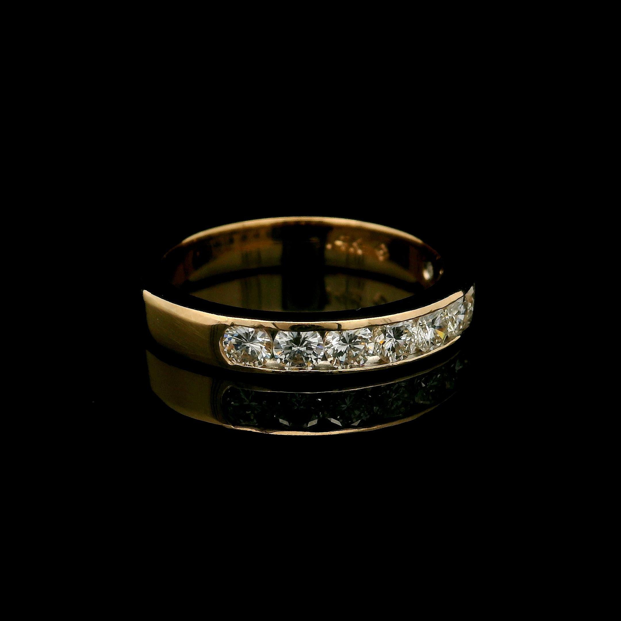 Classic 14k Gelbgold 0,70ctw Diamant 3,25mm Kanal Hochzeit Band Ring im Angebot 5