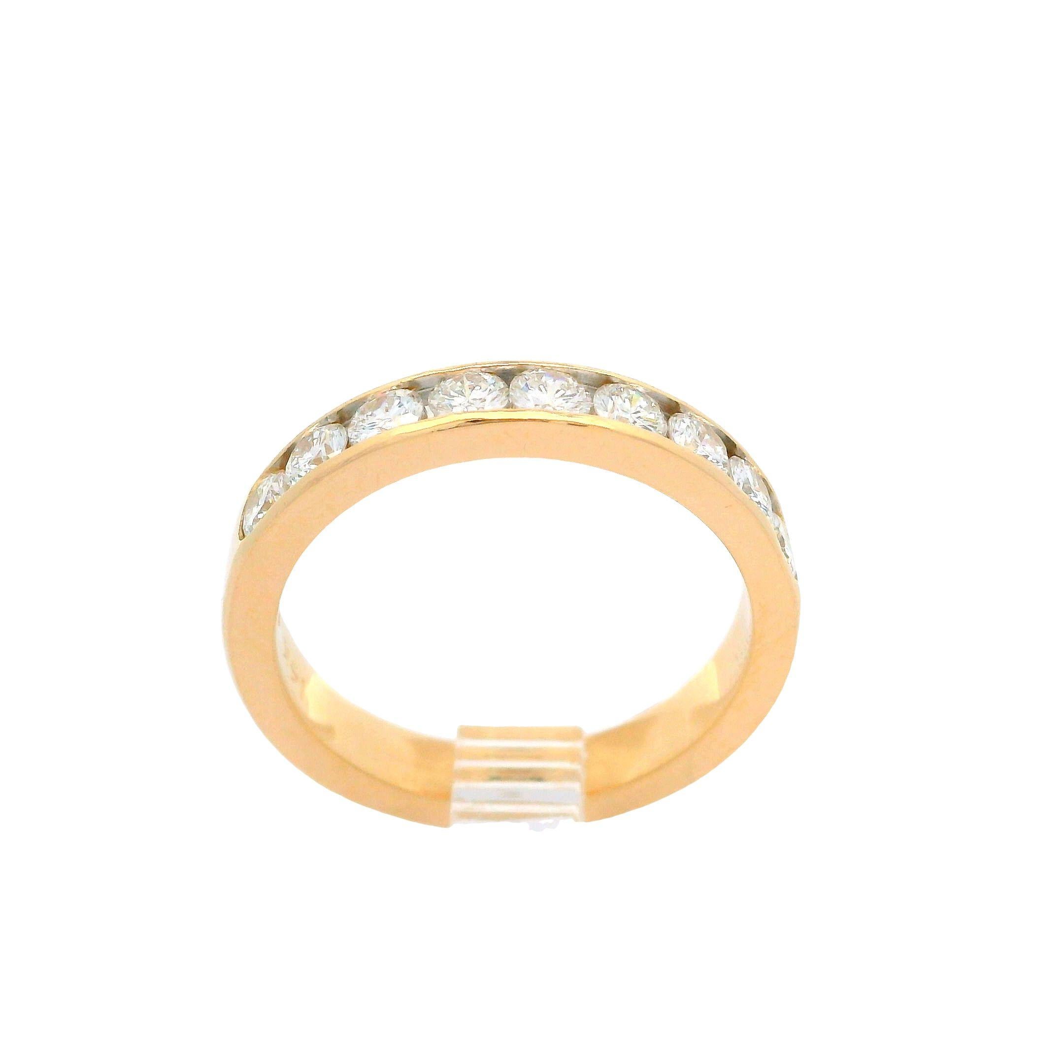 Classic 14k Gelbgold 0,70ctw Diamant 3,25mm Kanal Hochzeit Band Ring (Rundschliff) im Angebot