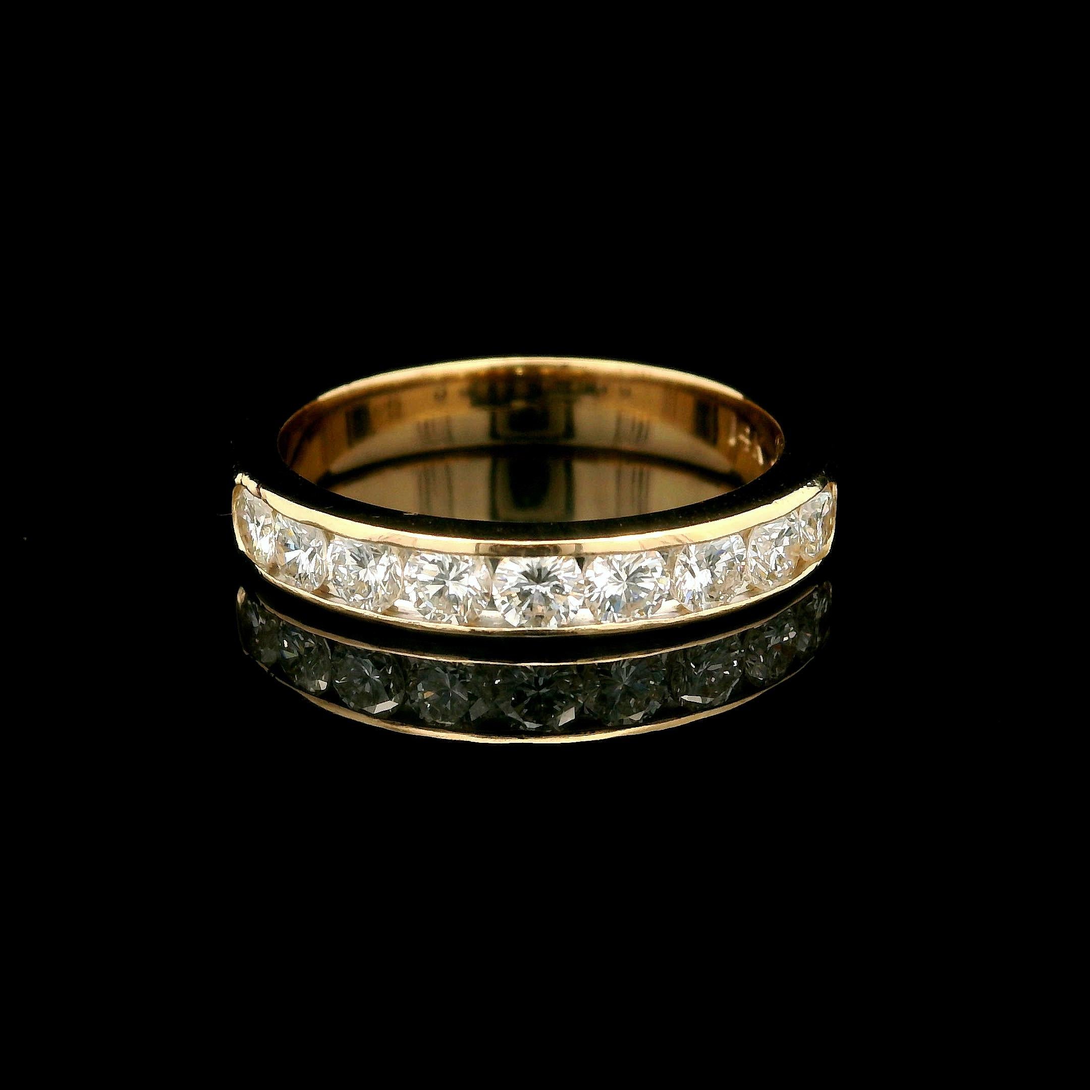 Classic 14k Gelbgold 0,70ctw Diamant 3,25mm Kanal Hochzeit Band Ring im Angebot 2
