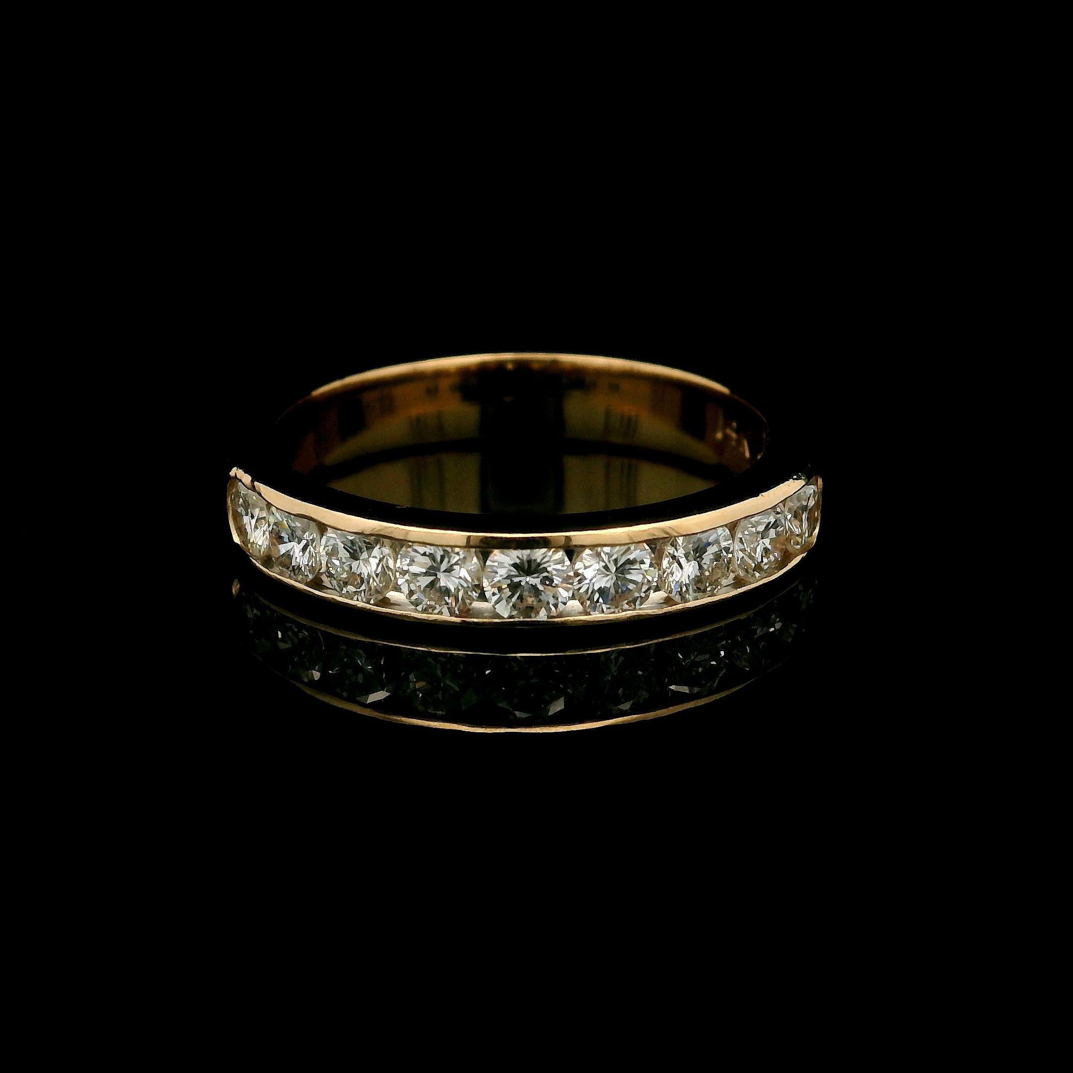 Classic 14k Gelbgold 0,70ctw Diamant 3,25mm Kanal Hochzeit Band Ring im Angebot 3