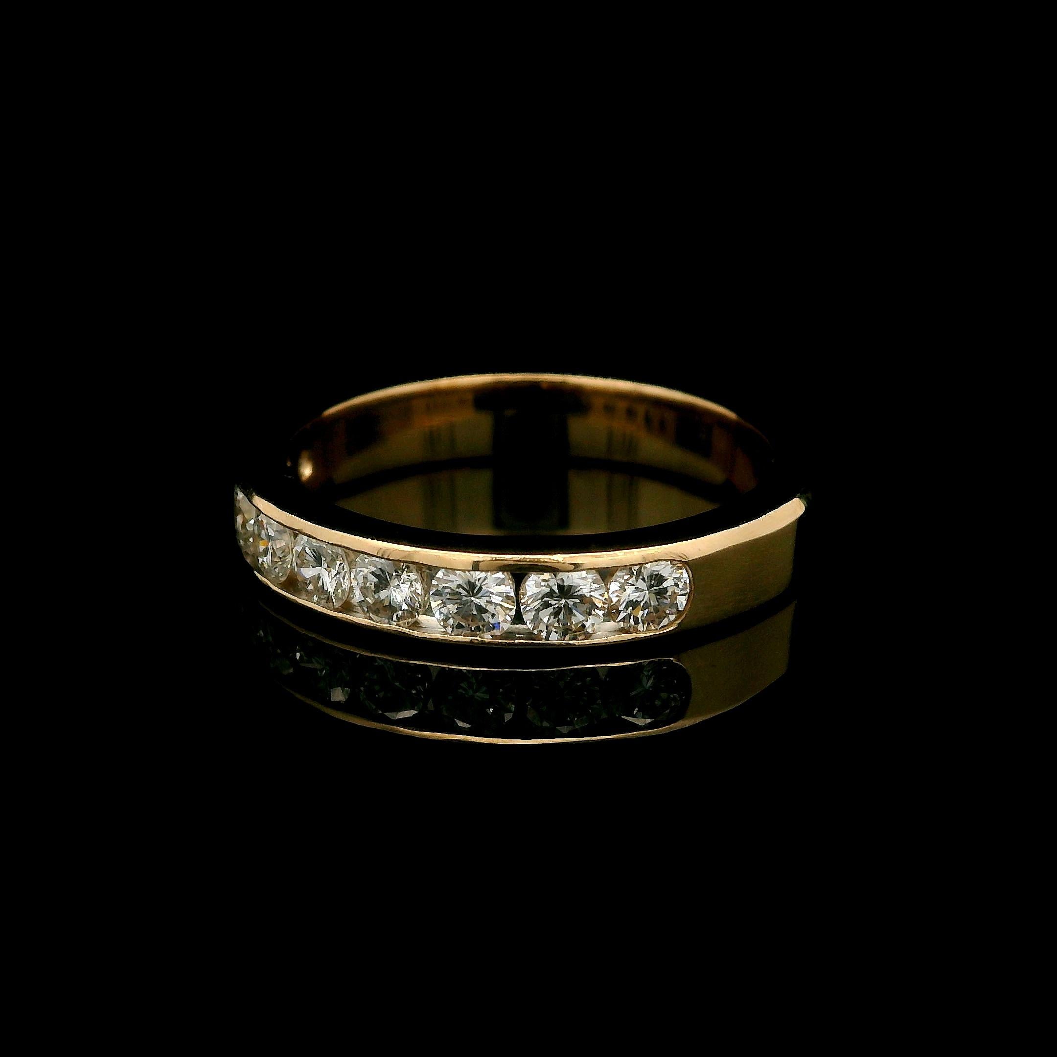 Classic 14k Gelbgold 0,70ctw Diamant 3,25mm Kanal Hochzeit Band Ring im Angebot 4