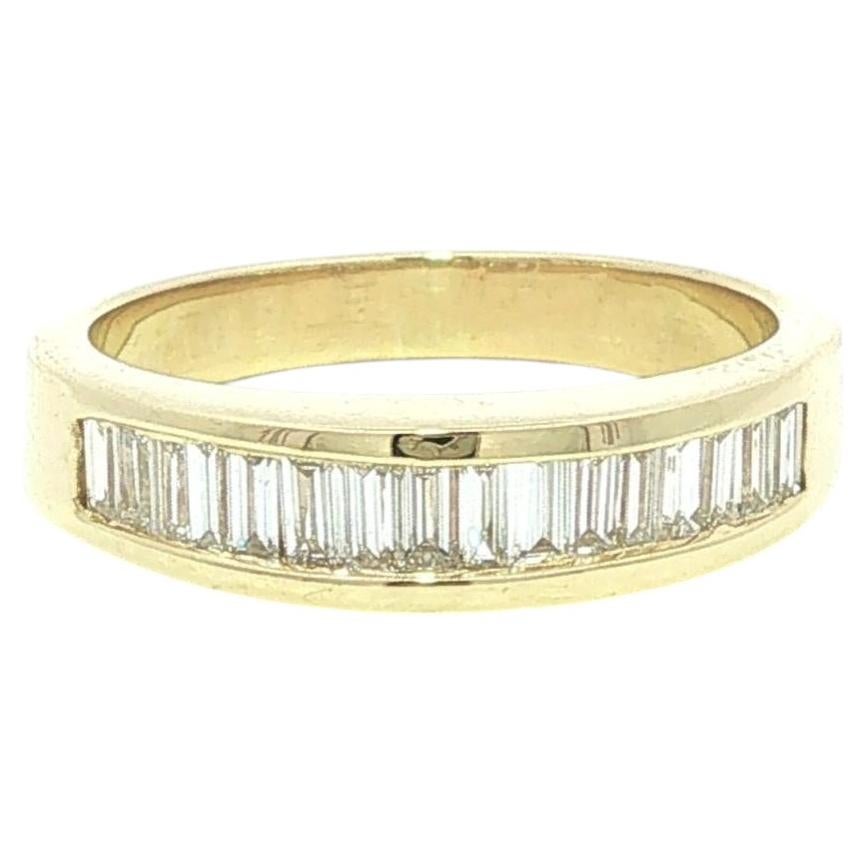 Classic 14k Yellow Gold 1ctw Baguette Channel Set Diamond Wedding Band Ring