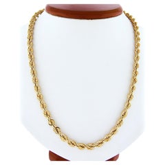 Collana classica in oro giallo 14K da 20" con spessore di 5,7 mm, solida e lucida, A Link