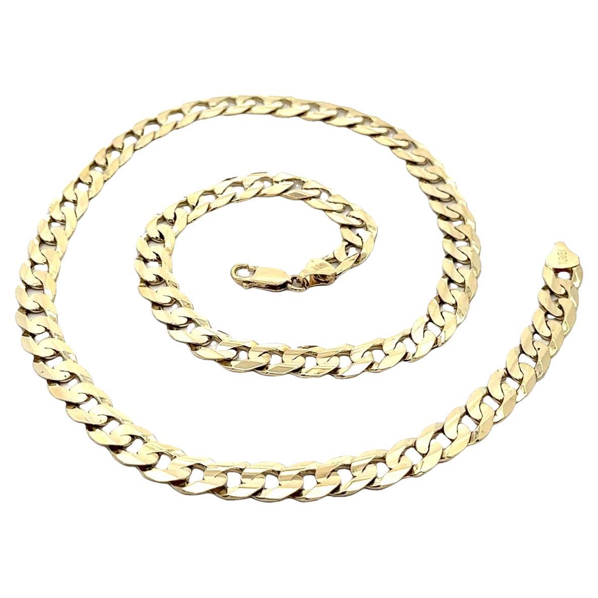 Classic 14k Gelbgold 22" hochpoliert Cuban Curb Link Kette Halskette