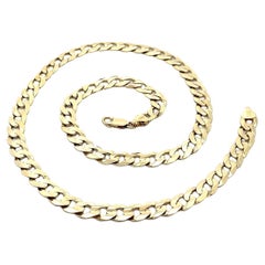 Classic 14k Yellow Gold 22" High Polished Cuban Curb Link Chain Necklace