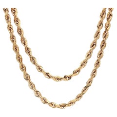 Collana classica in oro giallo 14k con catena a maglie solide da 24" e chiusura a barile