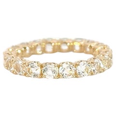 Classic 14k Yellow Gold 2.47 Carat Round Topaz Eternity Band Ring