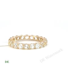 Classic 14k Yellow Gold 2.81 Carat Round Topaz Eternity Band Ring