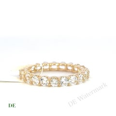 Classic 14k Yellow Gold 2.95 Carat Round Topaz Eternity Band Ring