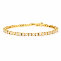 Classic 14k Yellow Gold 4 prong Diamond Eternity Bracelet