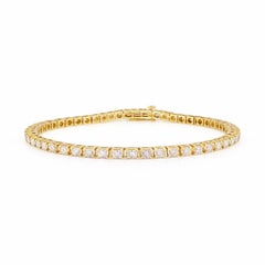 Classic 14k Yellow Gold 4 prong Diamond Eternity Bracelet