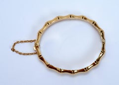 Classic 14K Yellow Gold Bamboo Style Bracelet From Birmingham UK c1920
